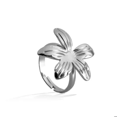 Anillo ajustable flor texturizada 25mm