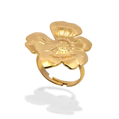 Anillo ajustable flor lisa 30mm