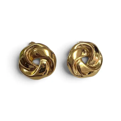 Arete con diseño de nudo 19mm dorado