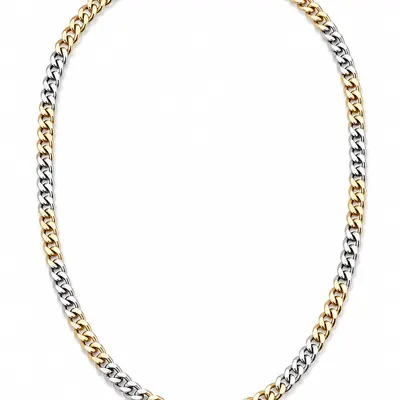 Cadena eslabon plata y oro