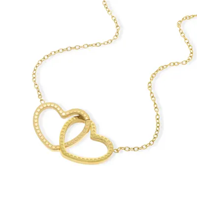 Collar con silueta de corazones entrelazados 45cm