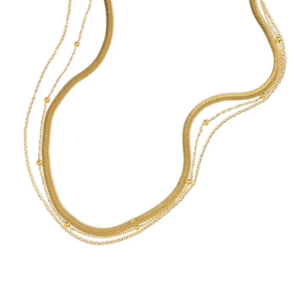 Collar triple panza de vibora y de eslabon 50cm — foto 1 de 2