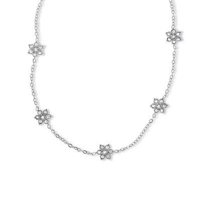 Collar de flores con cristales 50-55cm