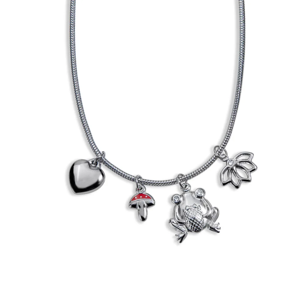 Collar cola de raton con corazon hongo rana y flor de loto 45cm — foto 1 de 2