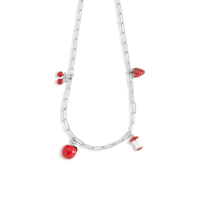 Collar eslabon largo dijes frutales colgantes esmaltados 50-55cm