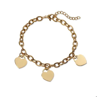 Pulsera corazon colgante liso 17-20cm