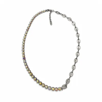 Collar 40cm cadena 5mm doble estilo circonia