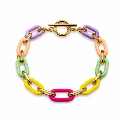 Pulsera broche teslabones acrilico multi mati