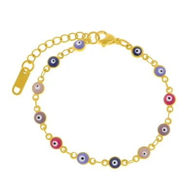 Pulsera de ojitos 4mm multicolor 15cm