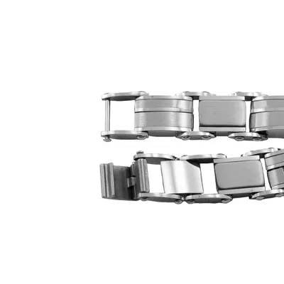 Brazalete caballero eslabones lisos y grabados 21cm